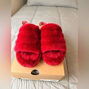 UGG Red K Fluff Yeah Slide